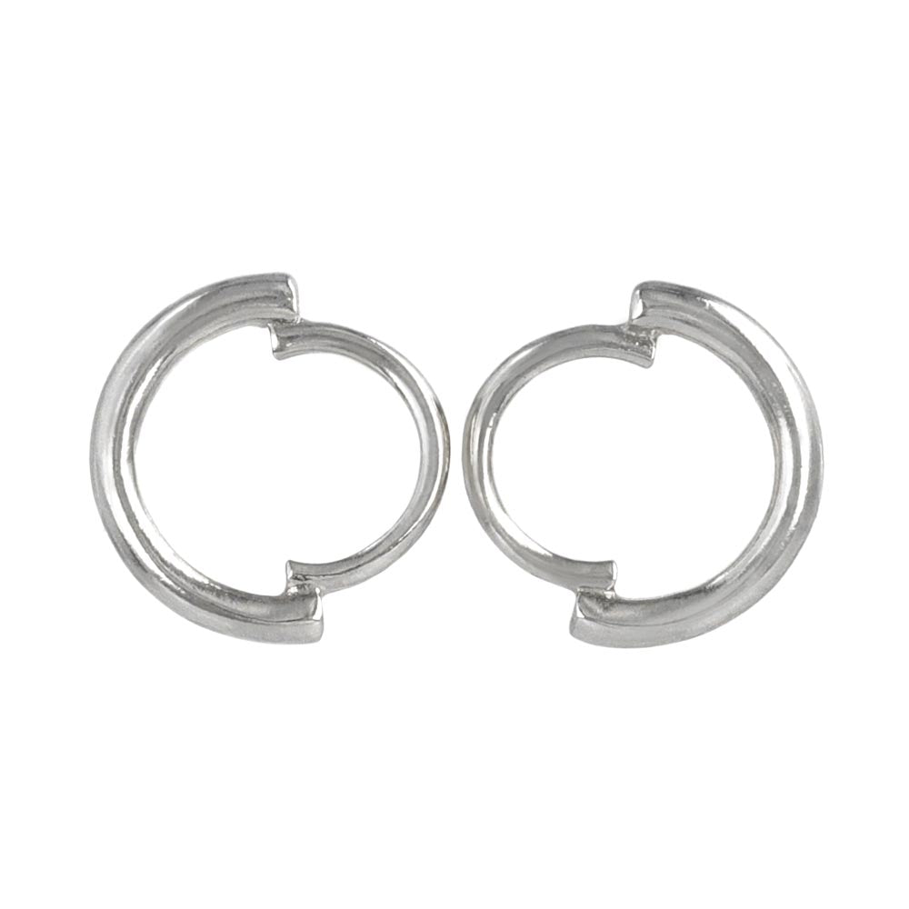 Rhodium Plated Irregular Circle Studs