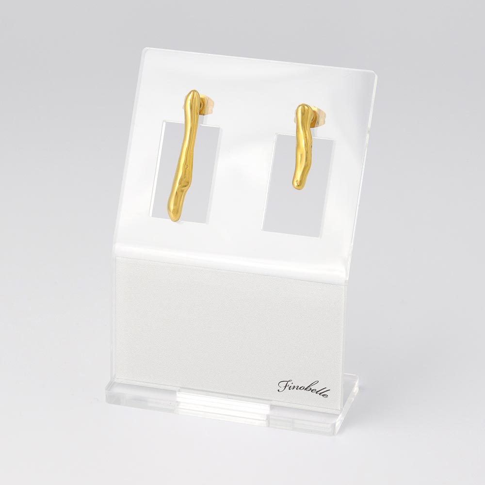 Gold Tone Surgical Steel Uneven Bar Earrings