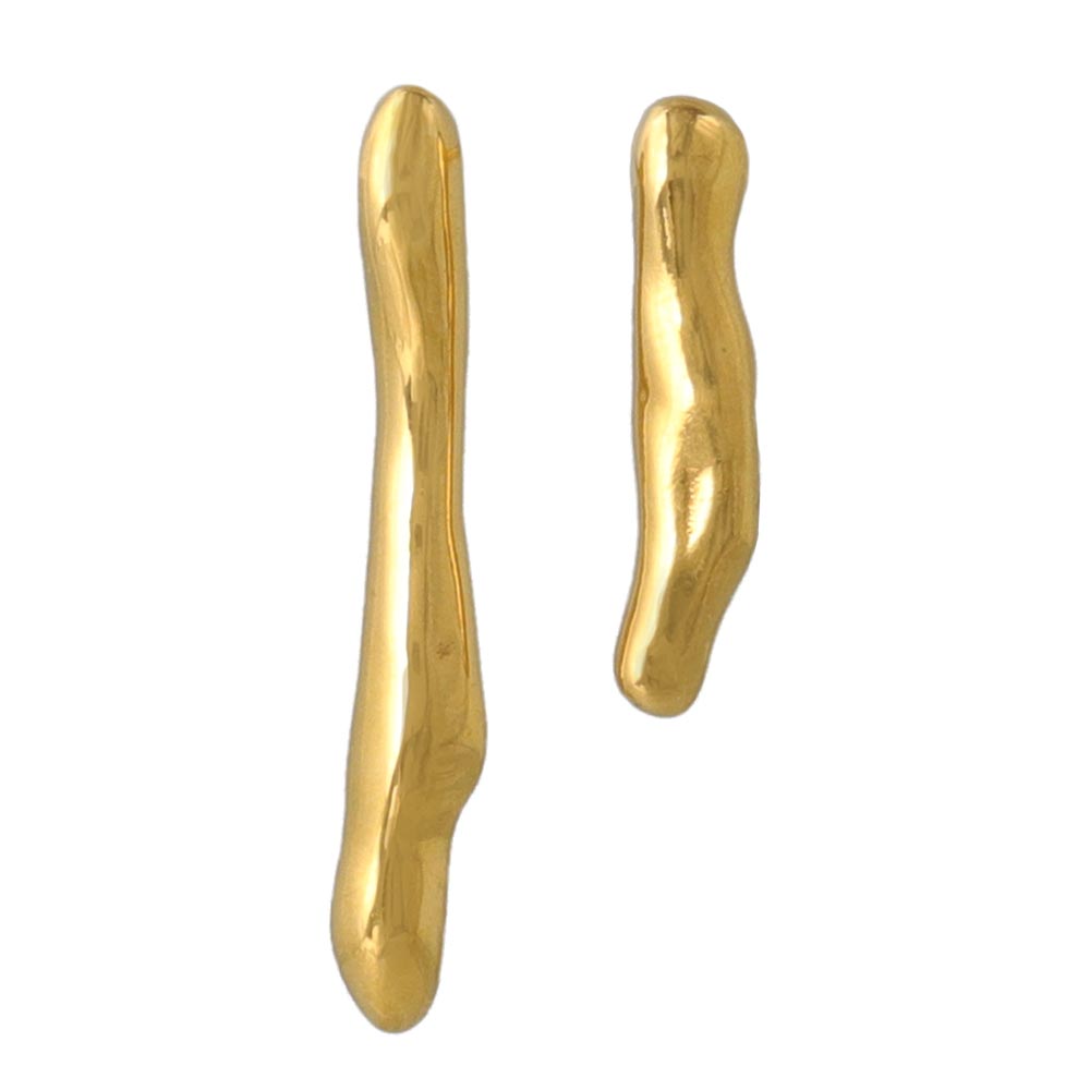 Gold Tone Surgical Steel Uneven Bar Earrings