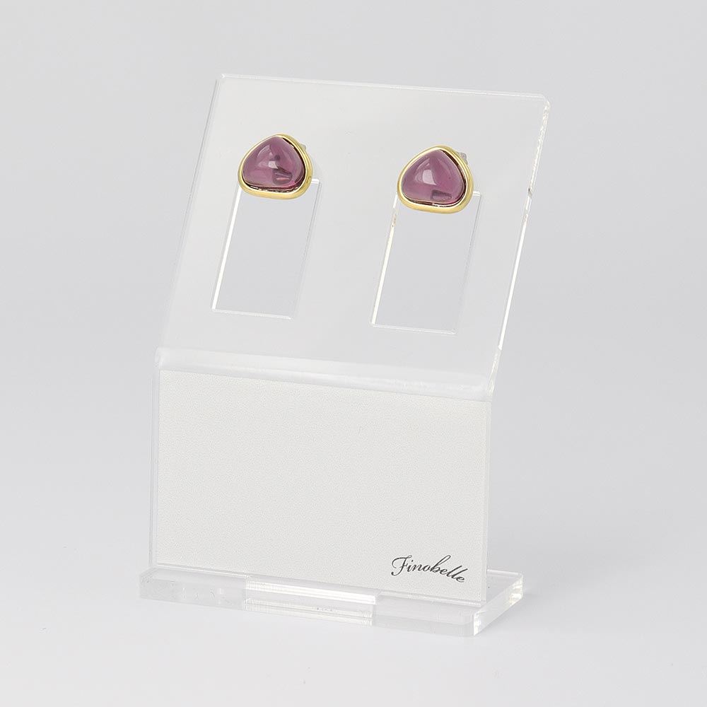 Purple Triangle Glass Jewel Studs