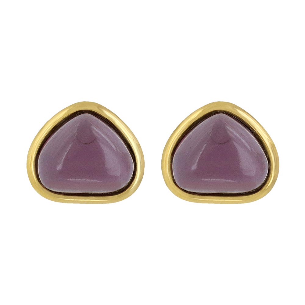 Purple Triangle Glass Jewel Studs