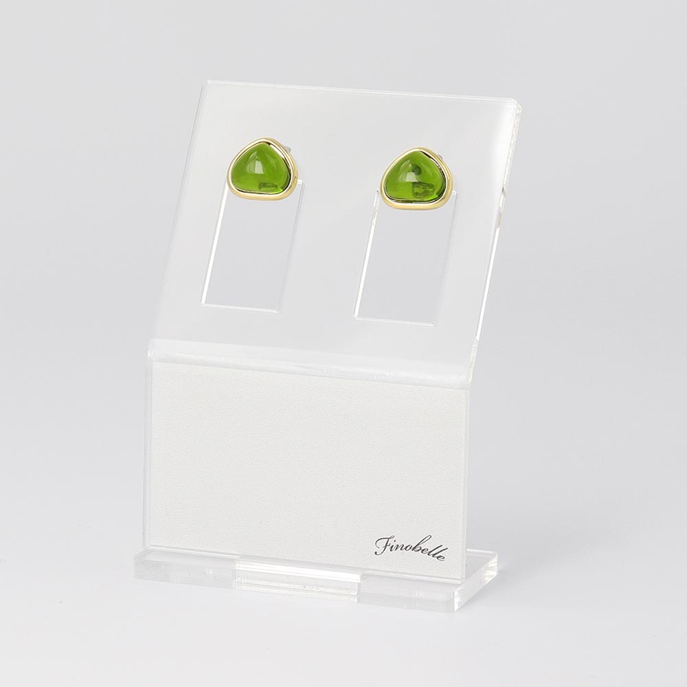 Green Triangle Glass Jewel Studs