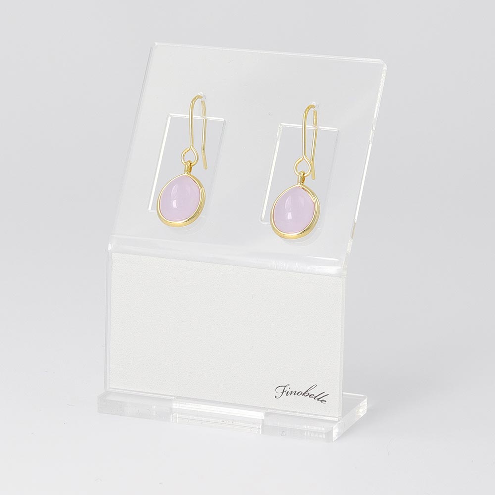 Purple Oval Glass Jewel Drop Earrings
