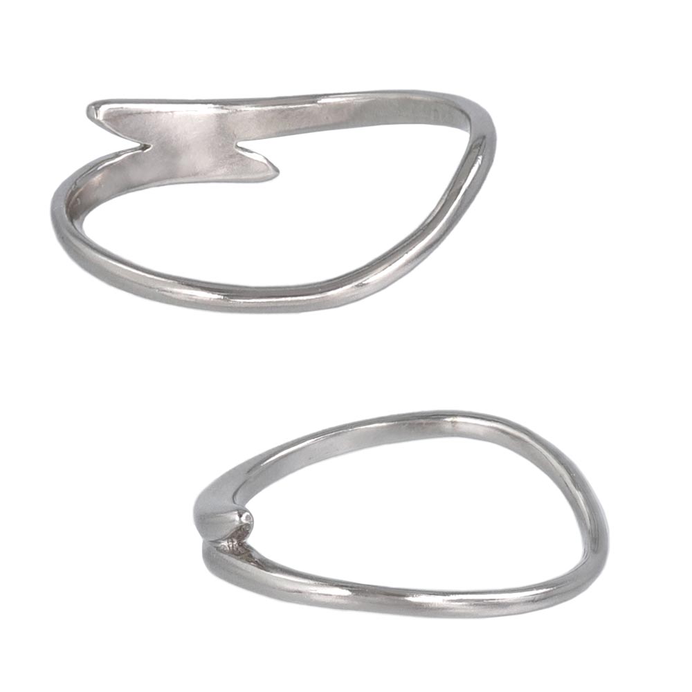 Rhodium Plated Crossover Band Ring