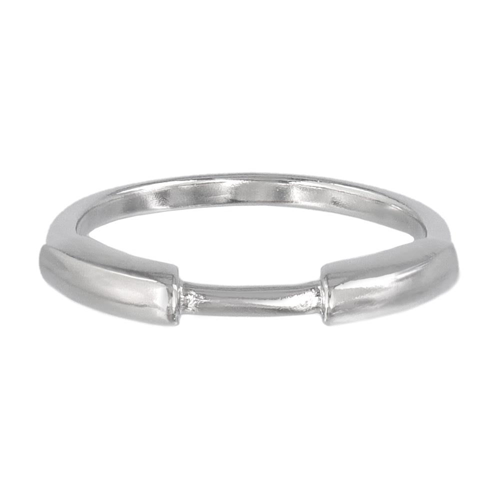 Rhodium Plated Irregular Band Ring