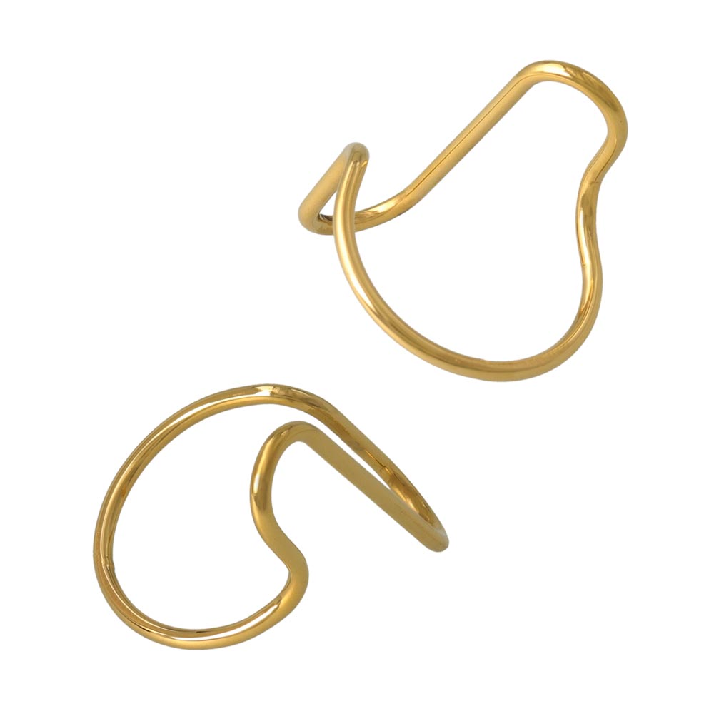 Gold Tone Surgical Steel Swoop Ring