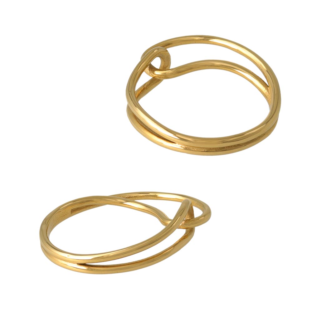 Gold Tone Surgical Steel Loop Ring