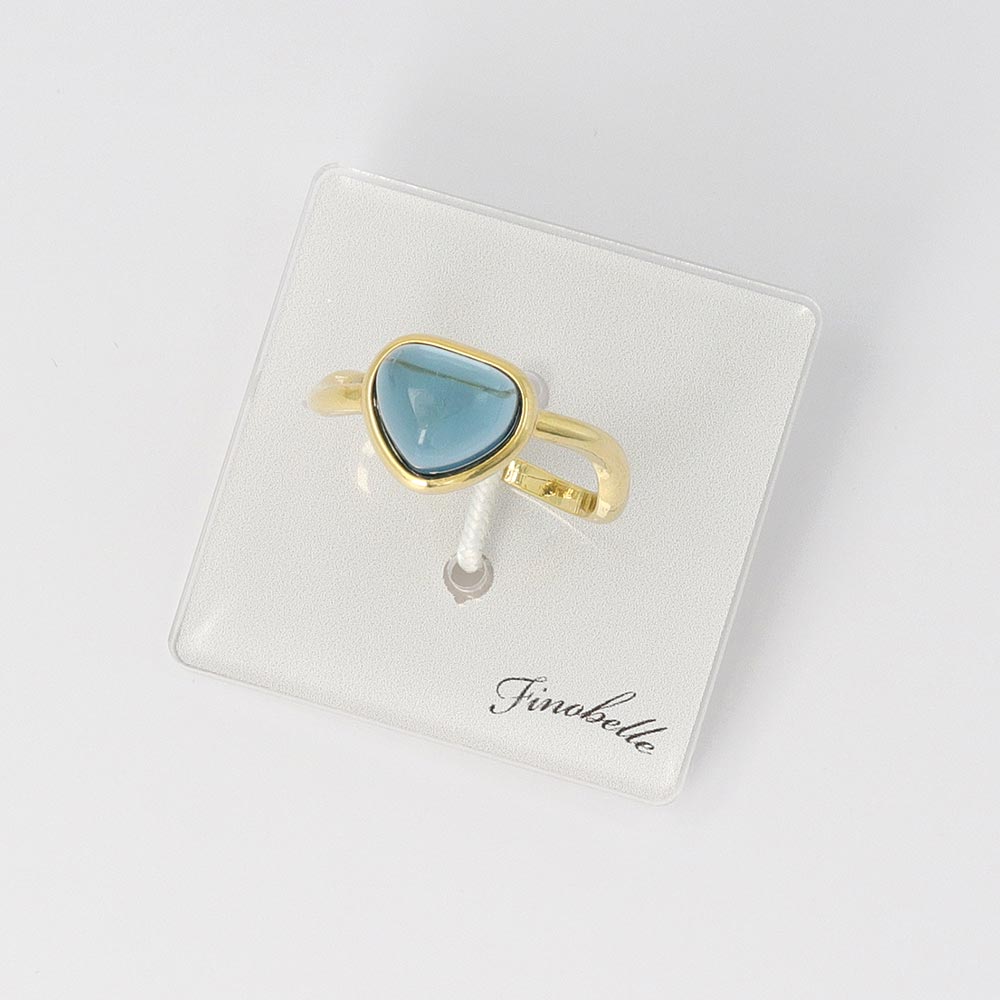 Blue Triangle Glass Jewel Ring
