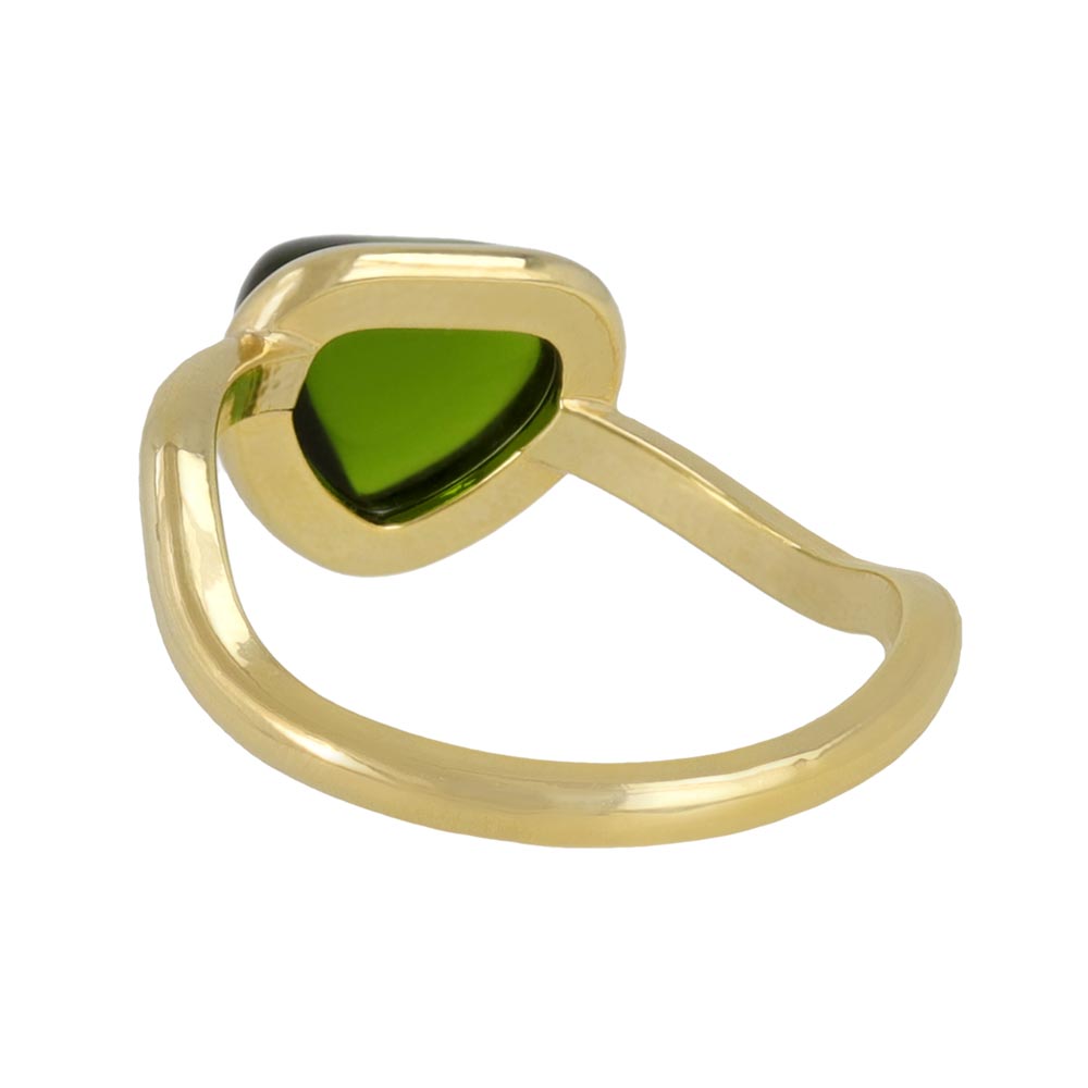 Green Triangle Glass Jewel Ring