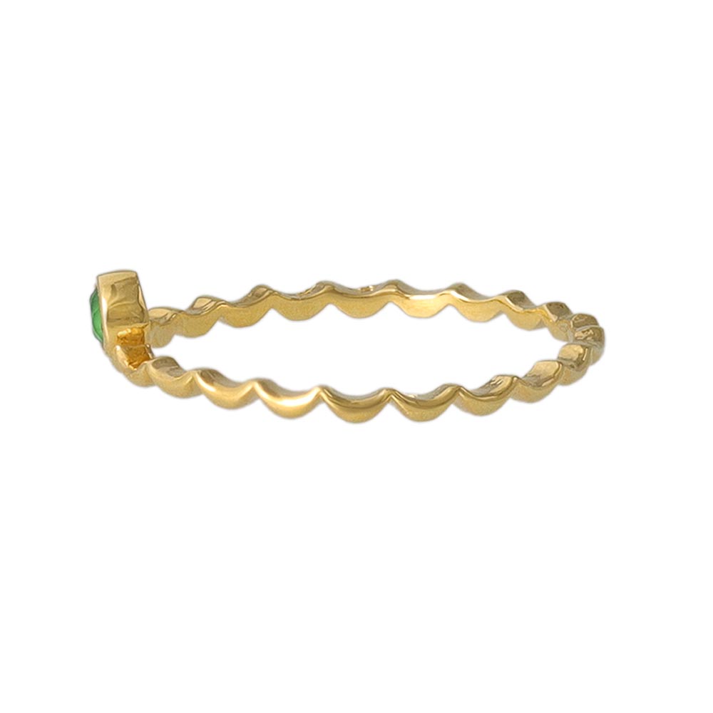 Gold Tone Wave Pinky Ring