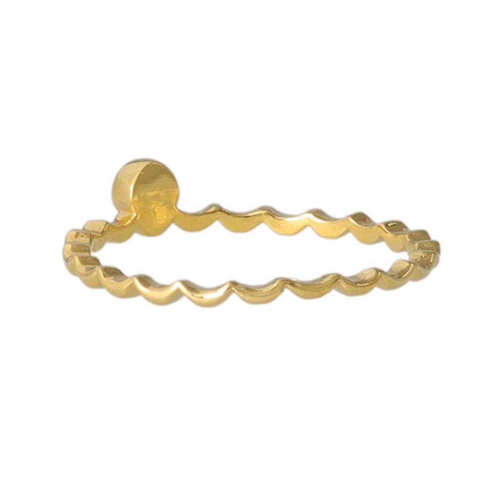 Gold Tone Wave Pinky Ring