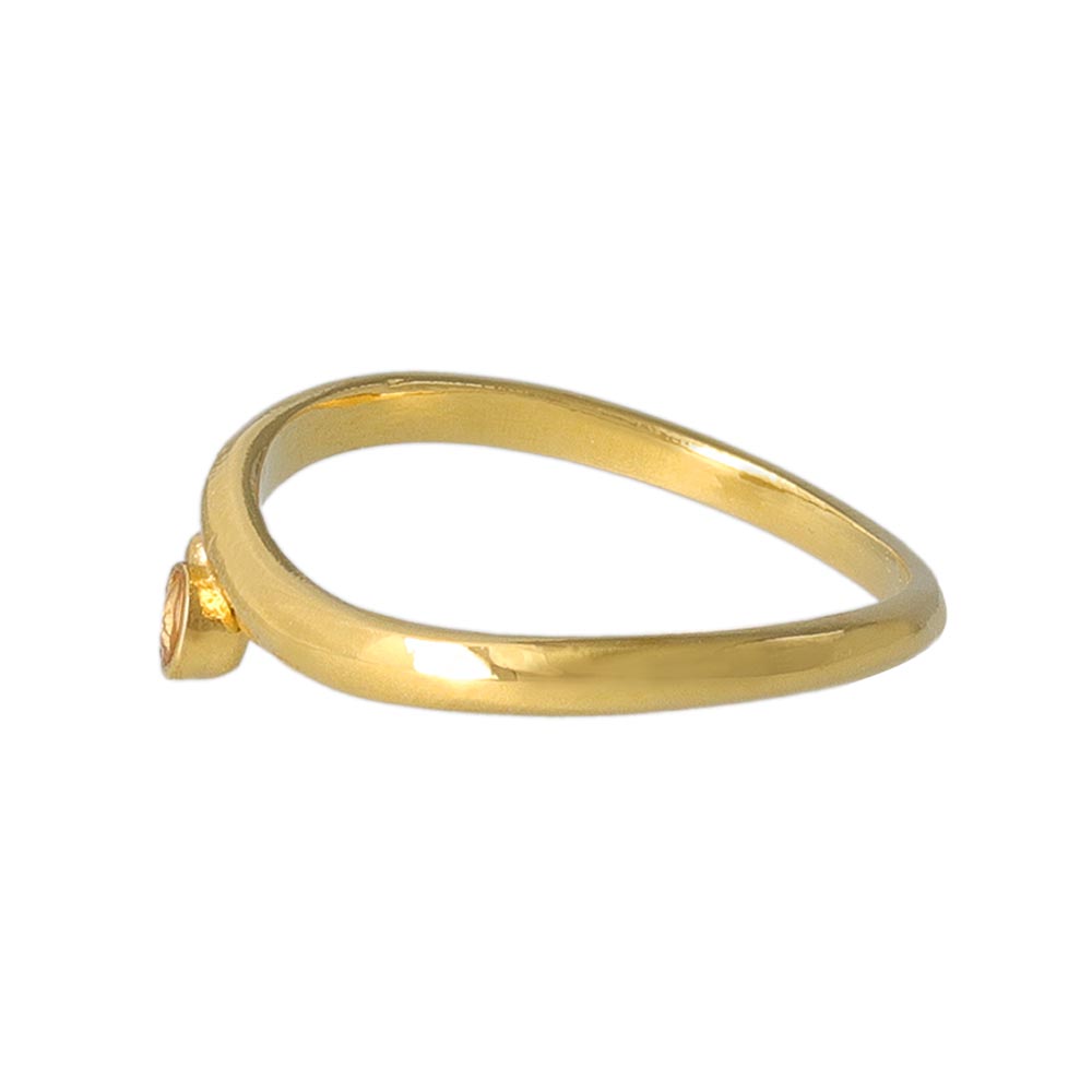 Gold Tone Curved Pinky Ring