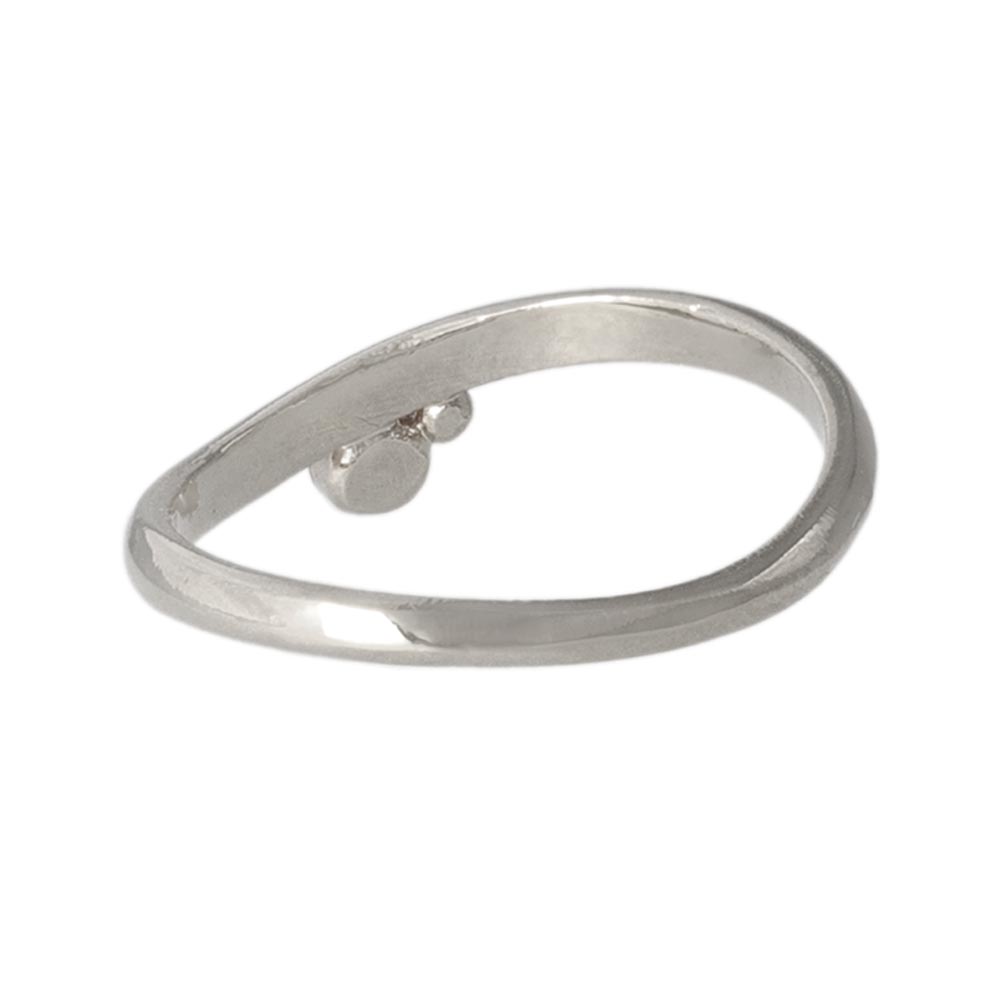 Silver Tone Curved Pinky Ring