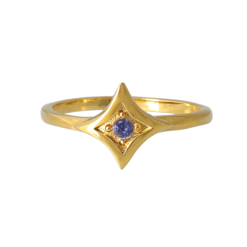 Gold Tone Star Pinky Ring