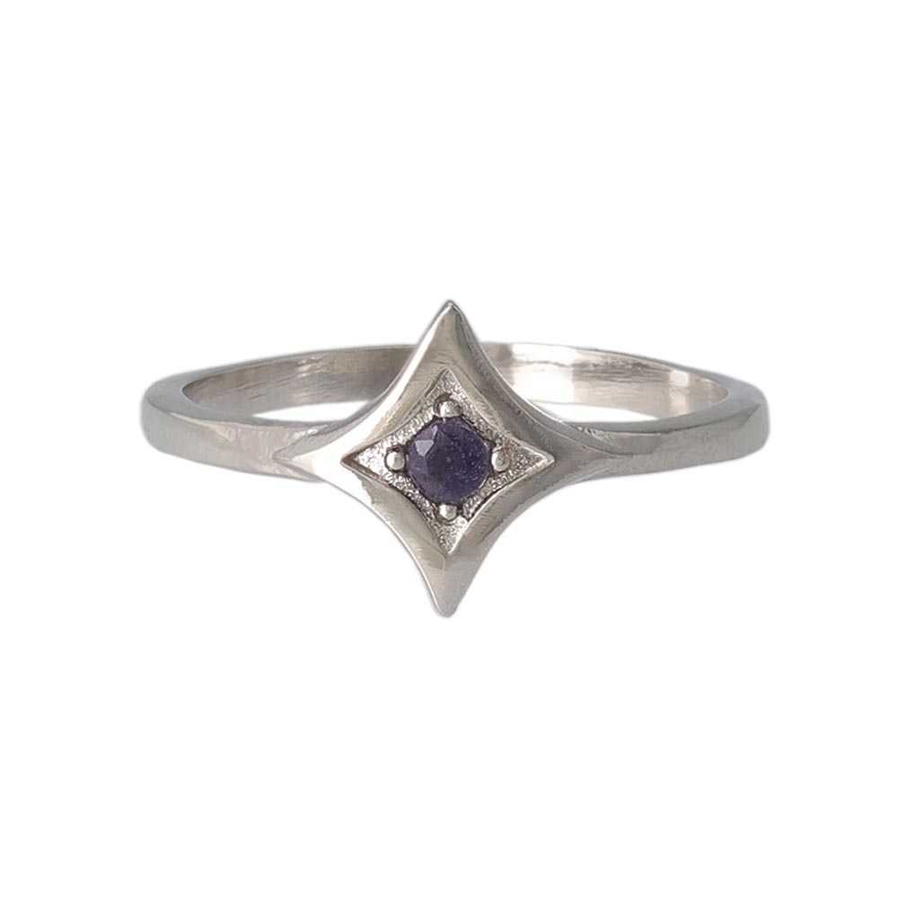 Silver Tone Star Pinky Ring