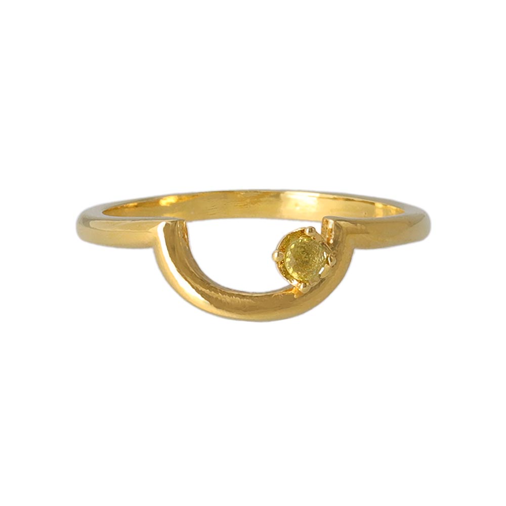 Gold Tone Arched Pinky Ring
