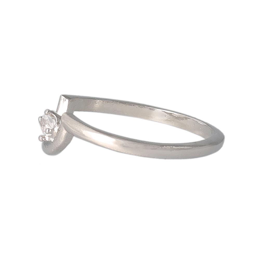 Silver Tone Arched Pinky Ring