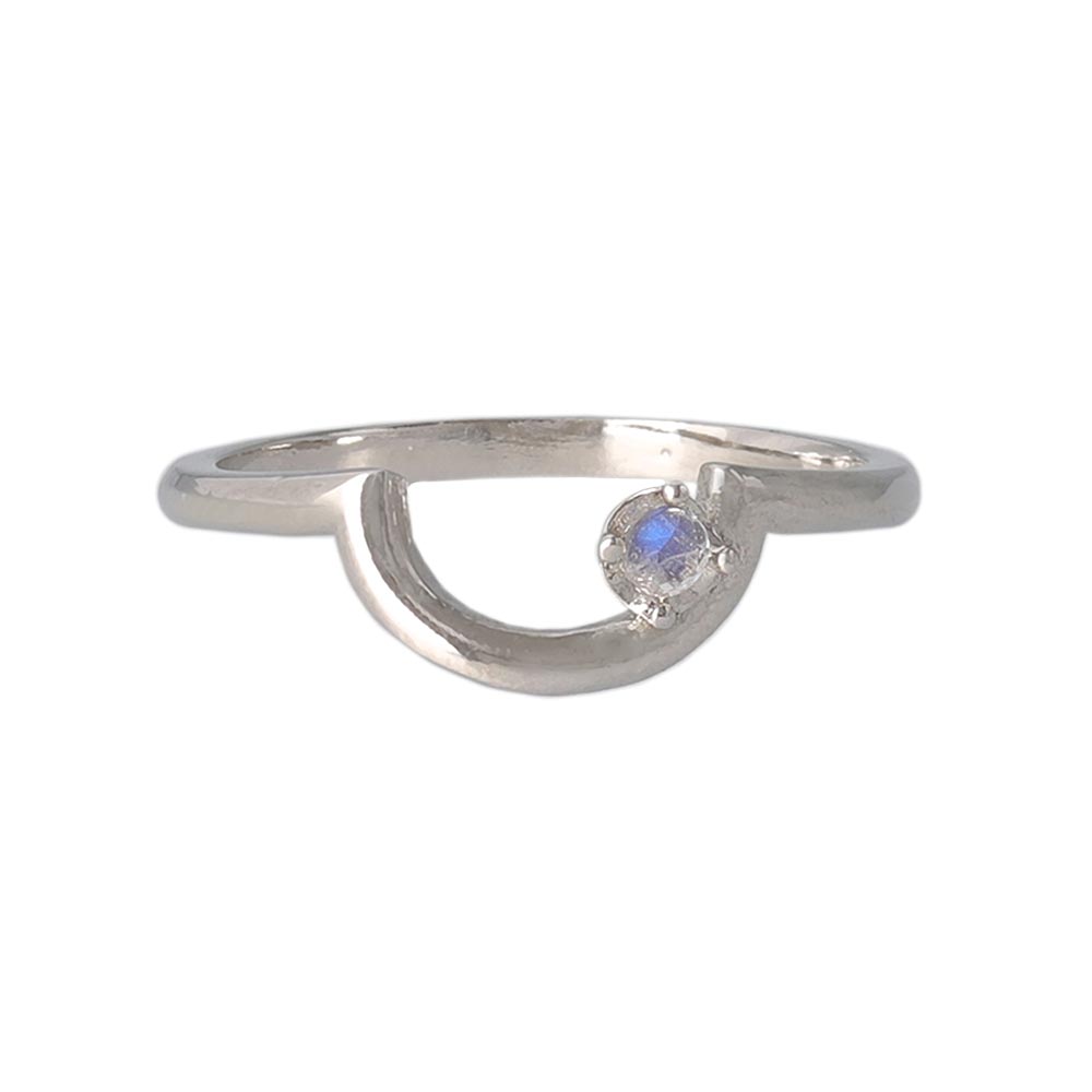 Silver Tone Arched Pinky Ring