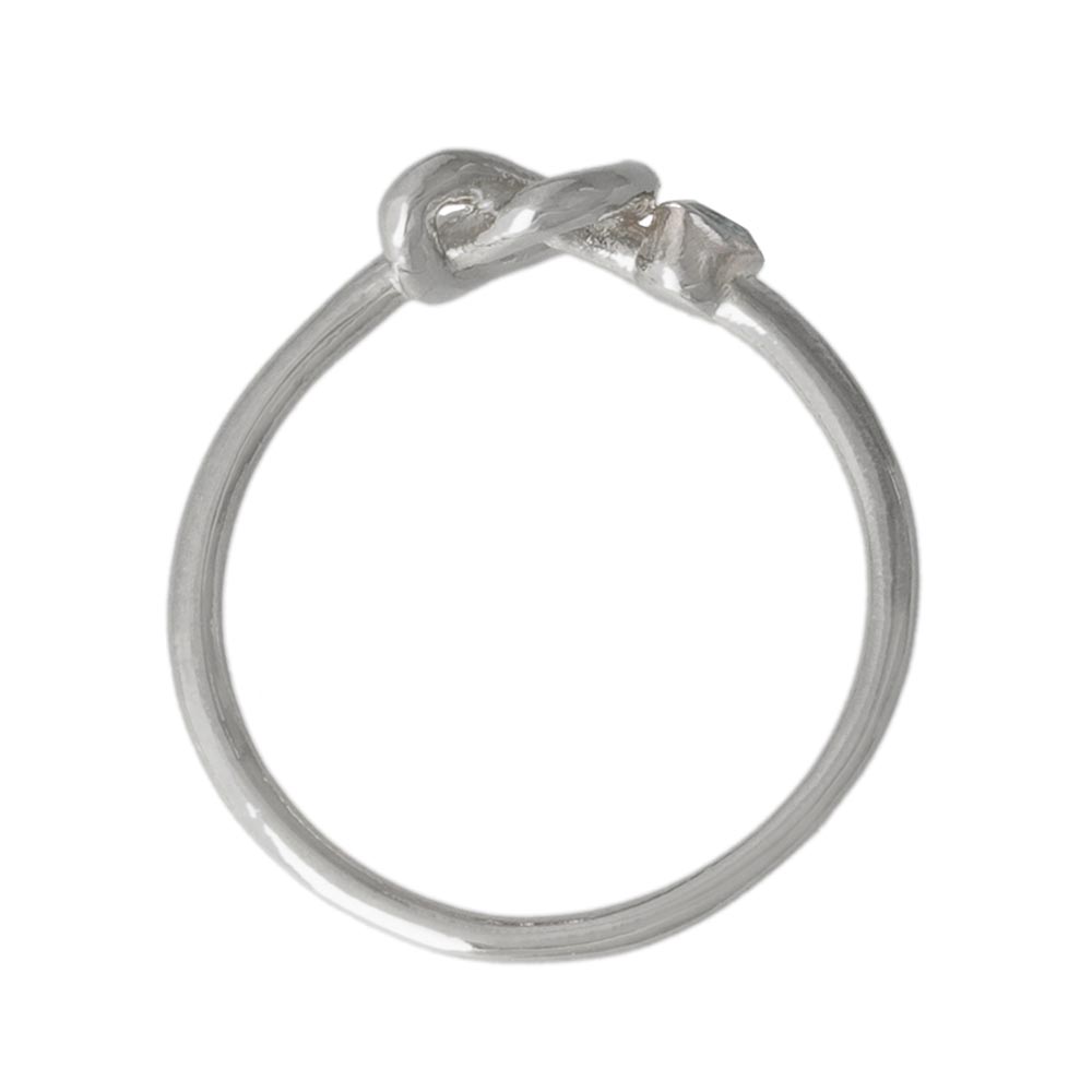 Silver Tone Knot Pinky Ring