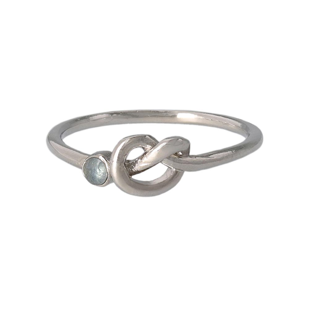Silver Tone Knot Pinky Ring