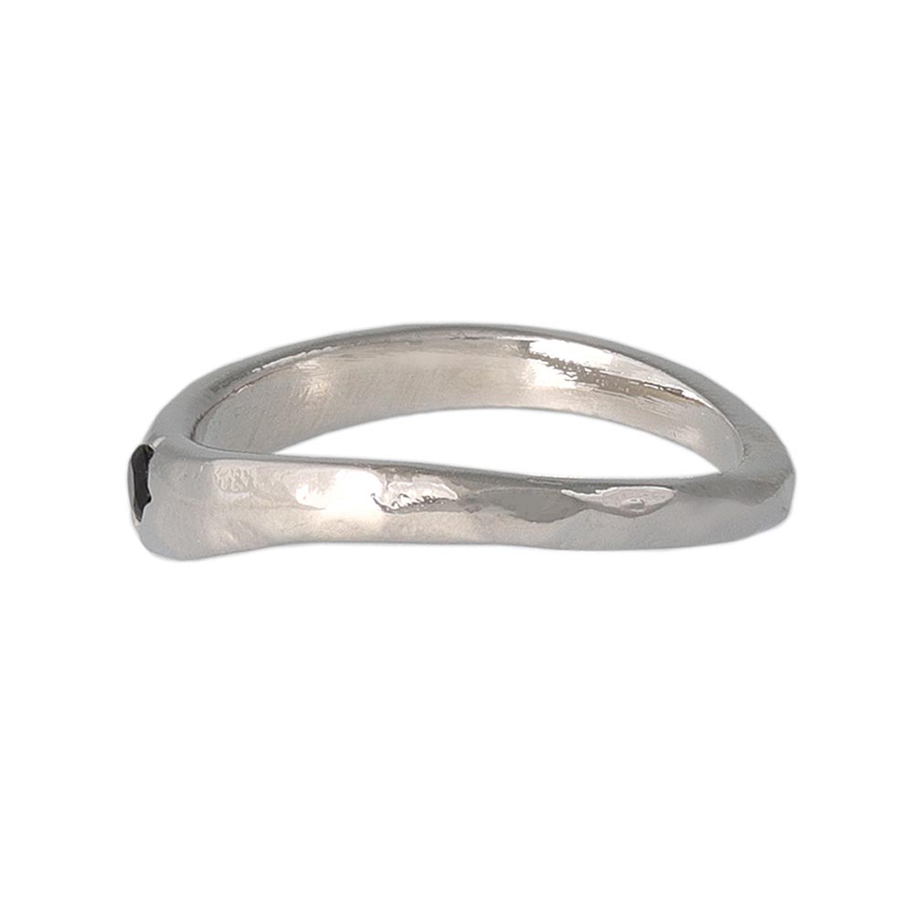 Silver Tone Texture Pinky Ring