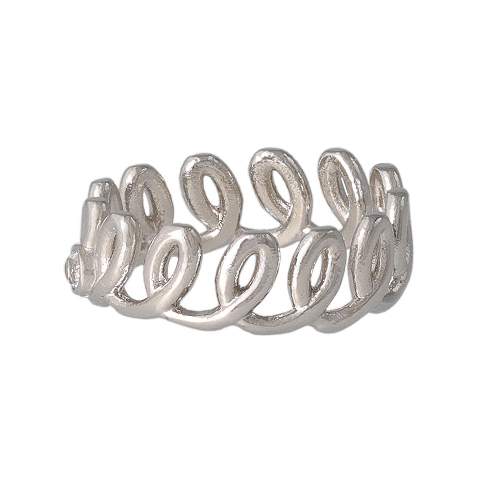 Silver Tone Spiral Pinky Ring