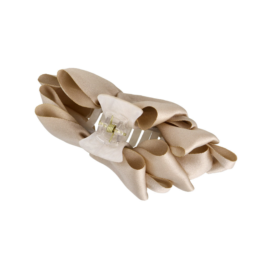 Layered Beige Bow Hair Claw