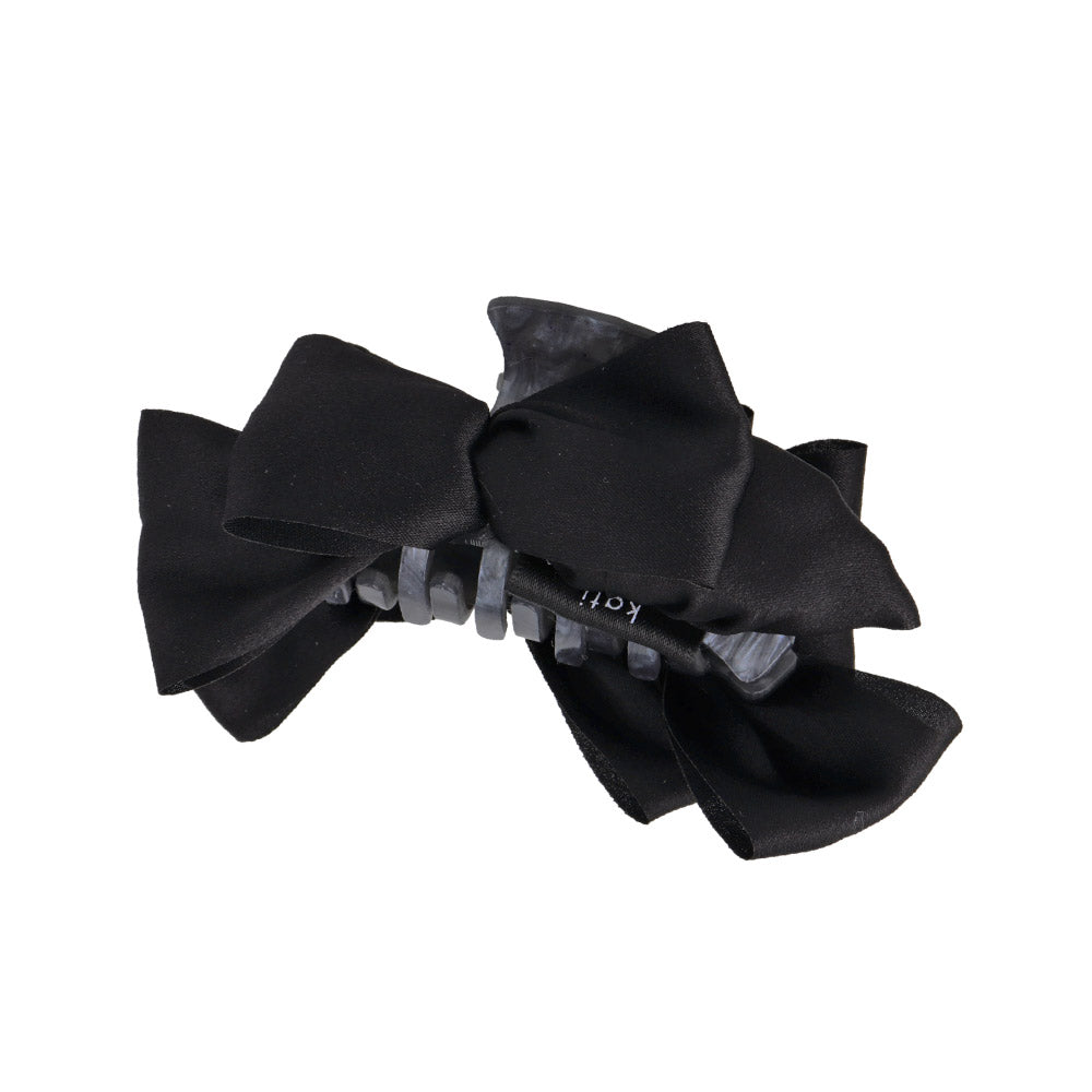 Layered Black Bow Hair Claw