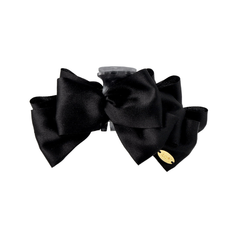Layered Black Bow Hair Claw