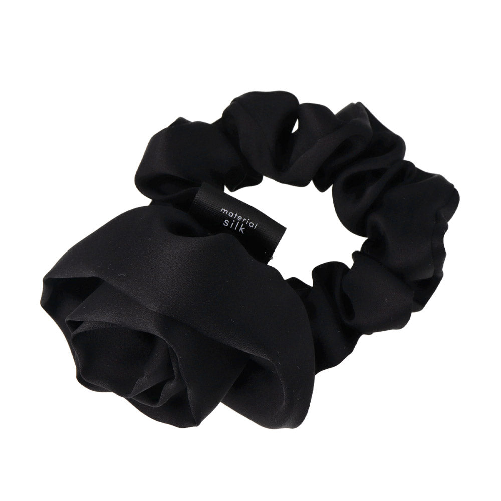 Black Ribbon Rose Scrunchie