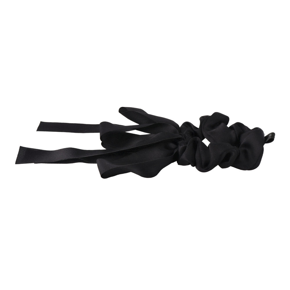 Draped Black Bow Scrunchie