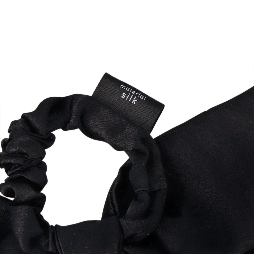 Asymmetric Black Bow Scrunchie