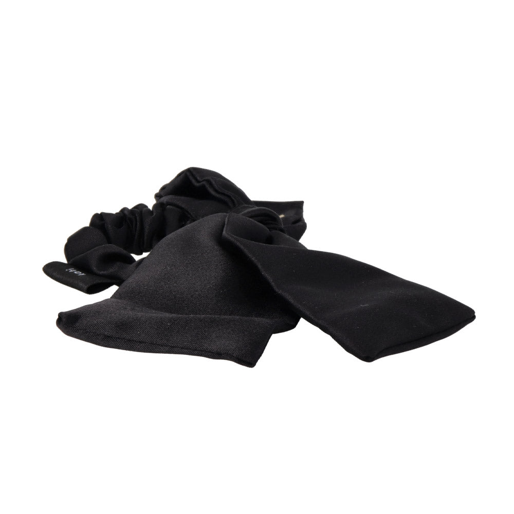 Asymmetric Black Bow Scrunchie