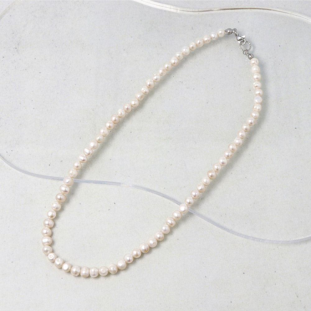 Organic Shape Pearl Necklace
