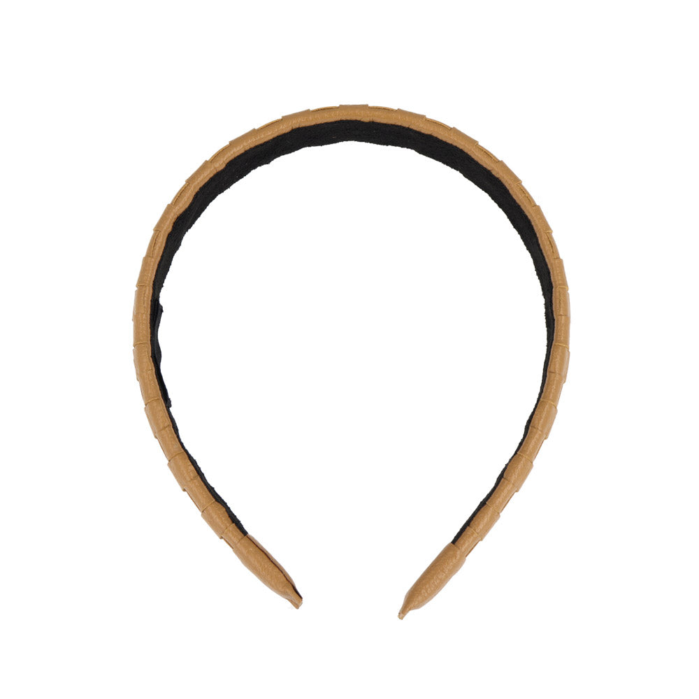 Braided Brown Leather Headband