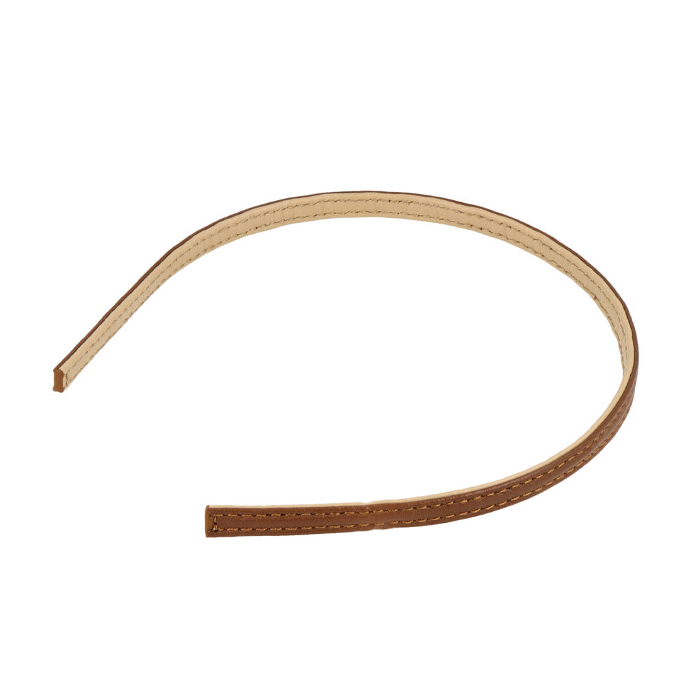 Brown and Beige Leather Reversible Headband