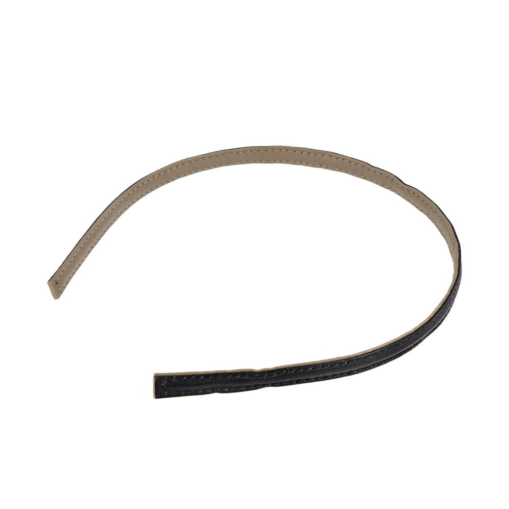 Black and Gray Leather Reversibel Headband