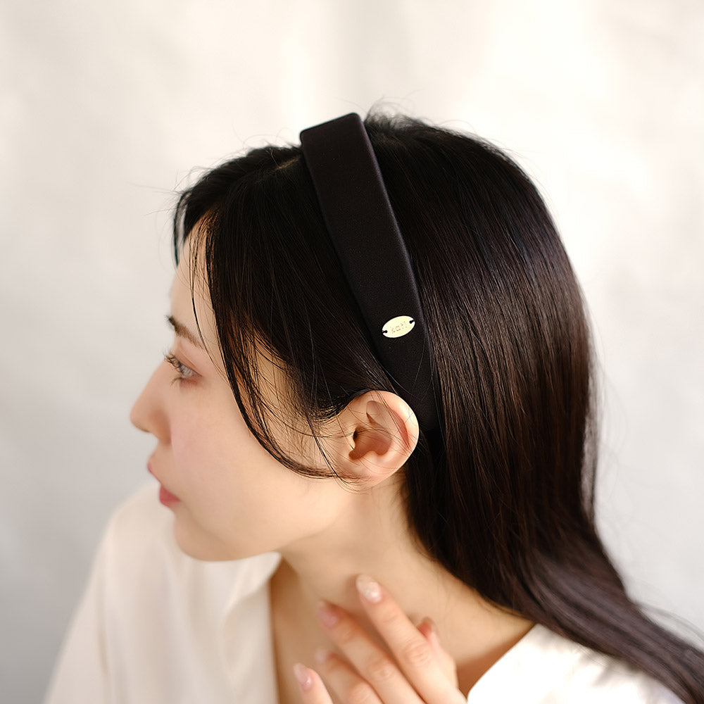Padded Wide Black Headband