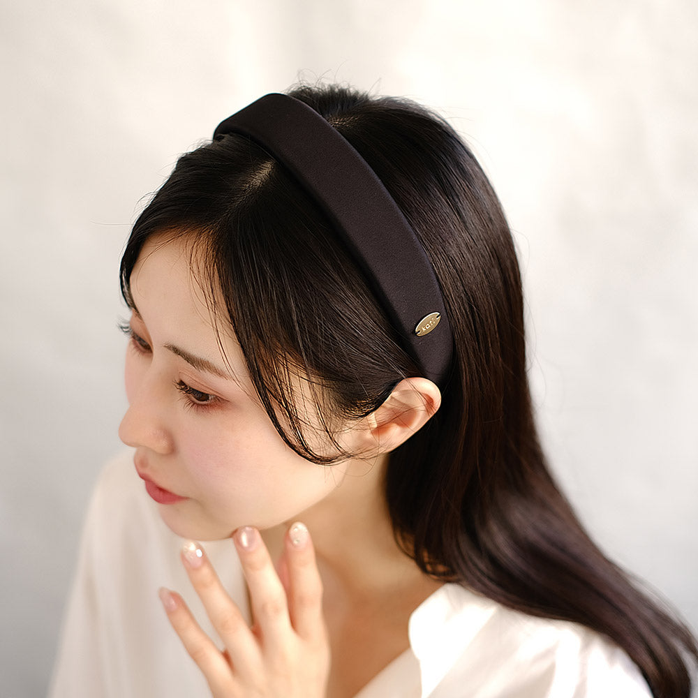Padded Wide Black Headband