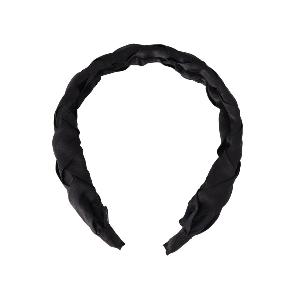 Black Braid Wide Headband