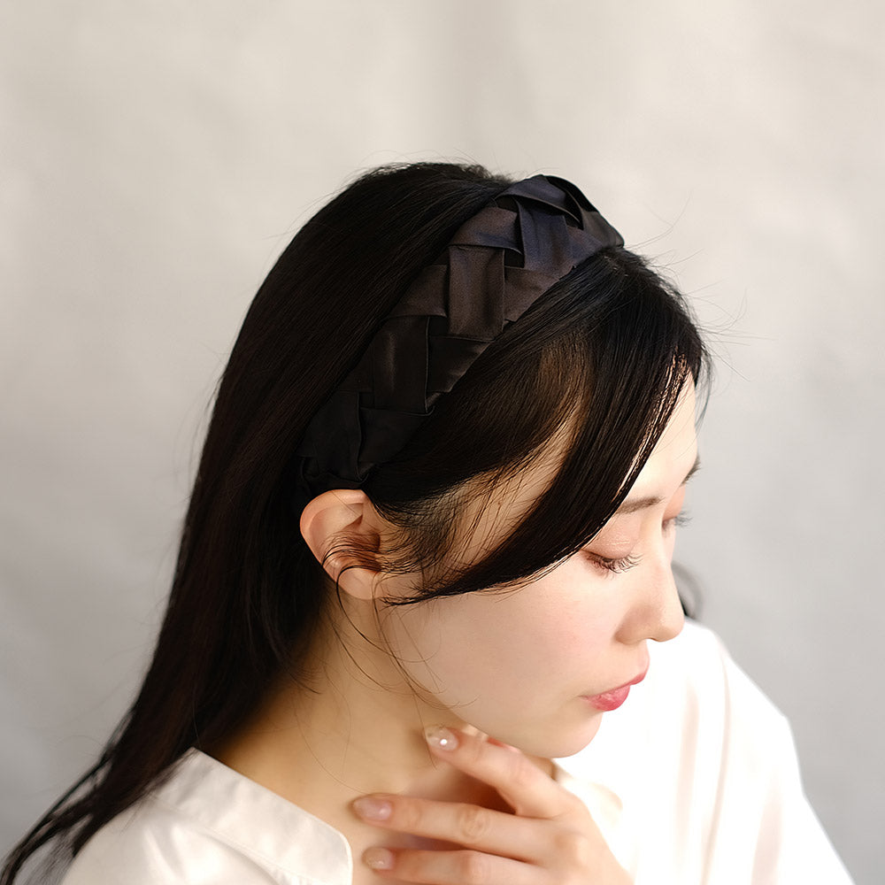 Black Braid Wide Headband