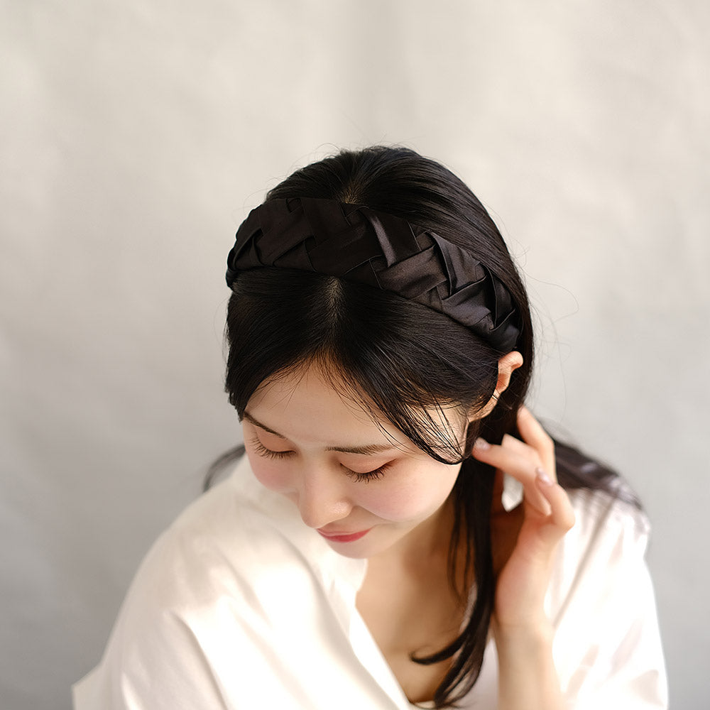 Black Braid Wide Headband