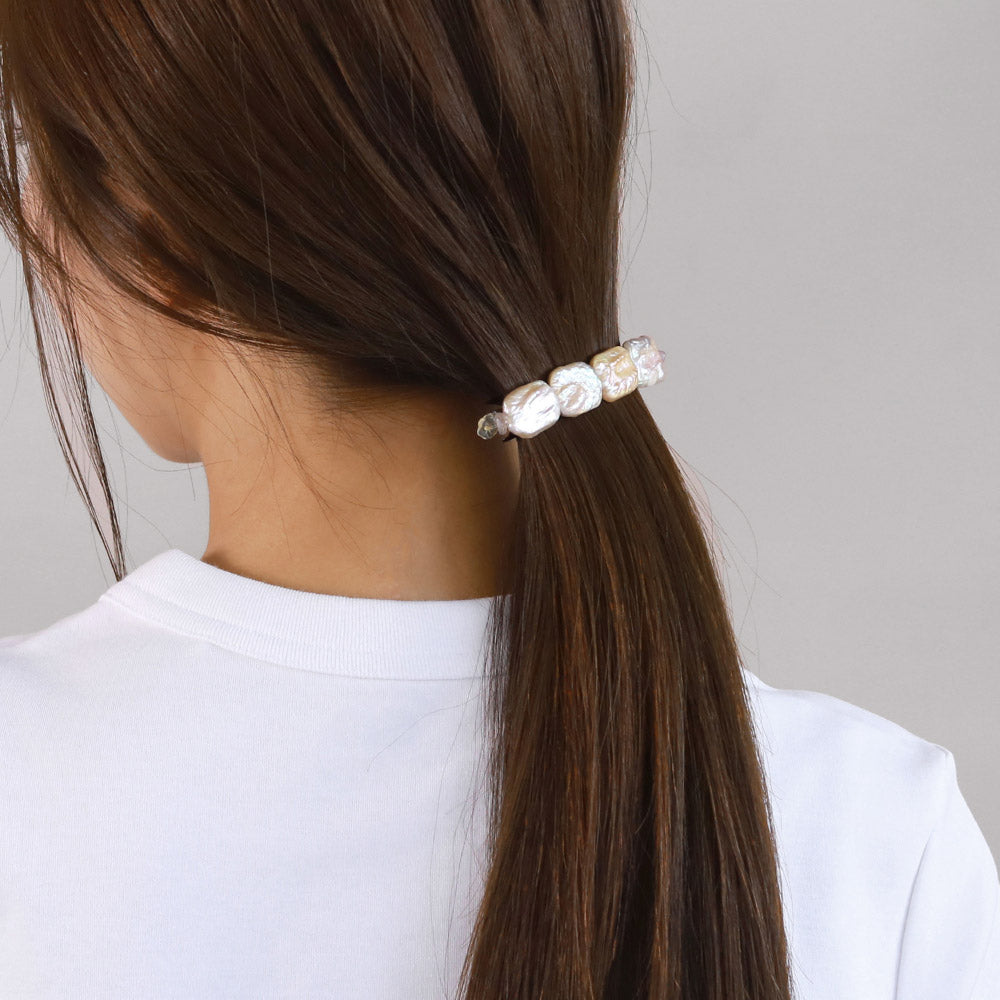 Rectangle Pearl Hair Barrette