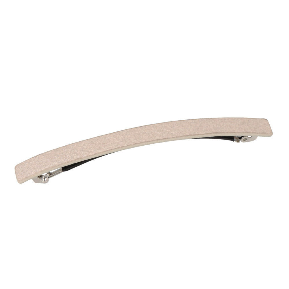 Thin Ivory Leather Hair Barrette