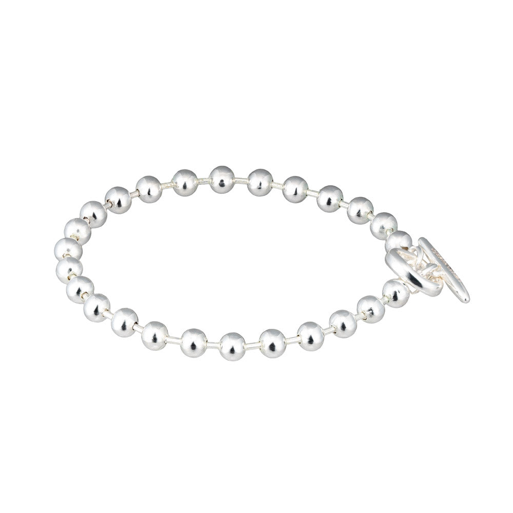 Silver Plated Ball Chain Toggle Bracelet