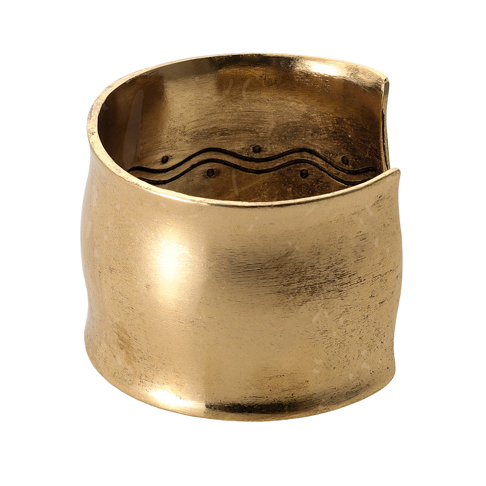 Inside Engraved Organic Wide Cuff Bracelet