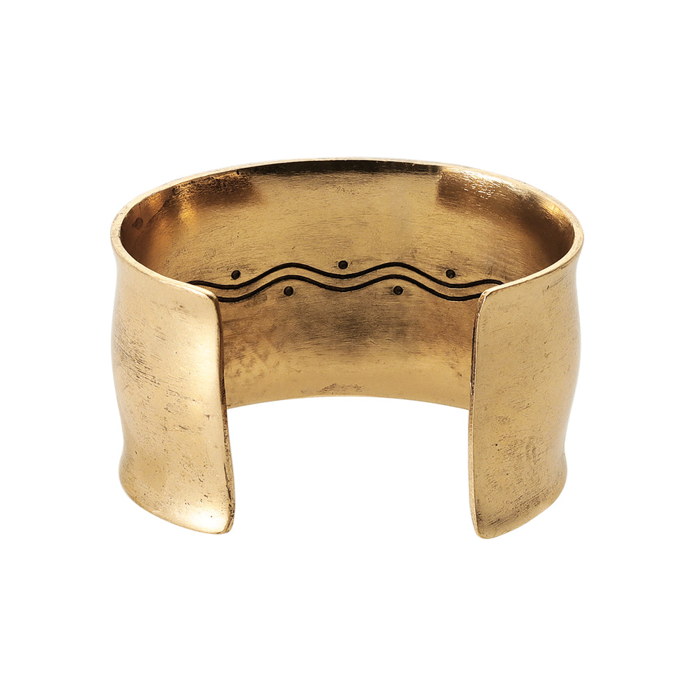 Inside Engraved Organic Wide Cuff Bracelet