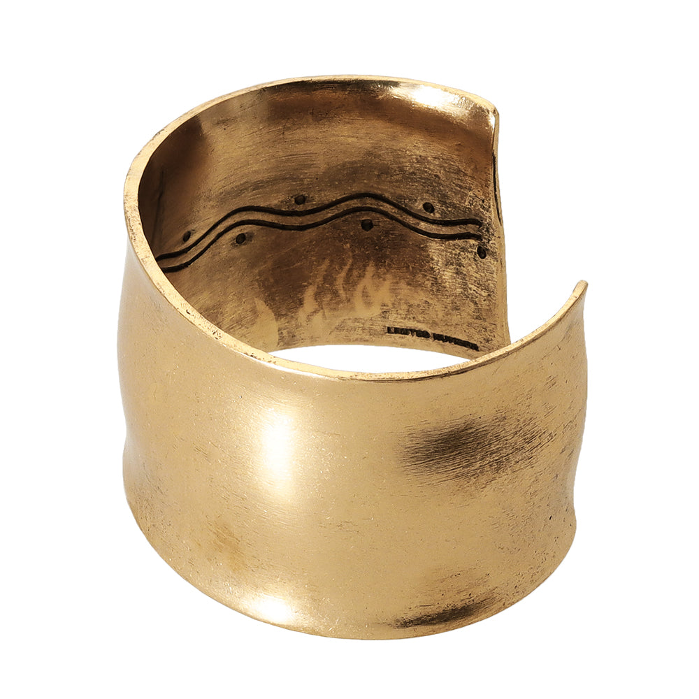 Inside Engraved Organic Wide Cuff Bracelet