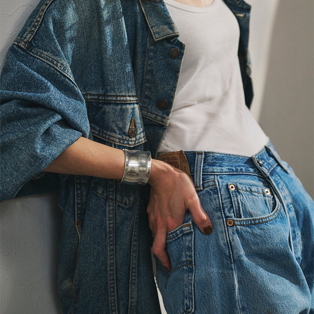 Inside Engraved Organic Wide Cuff Bracelet
