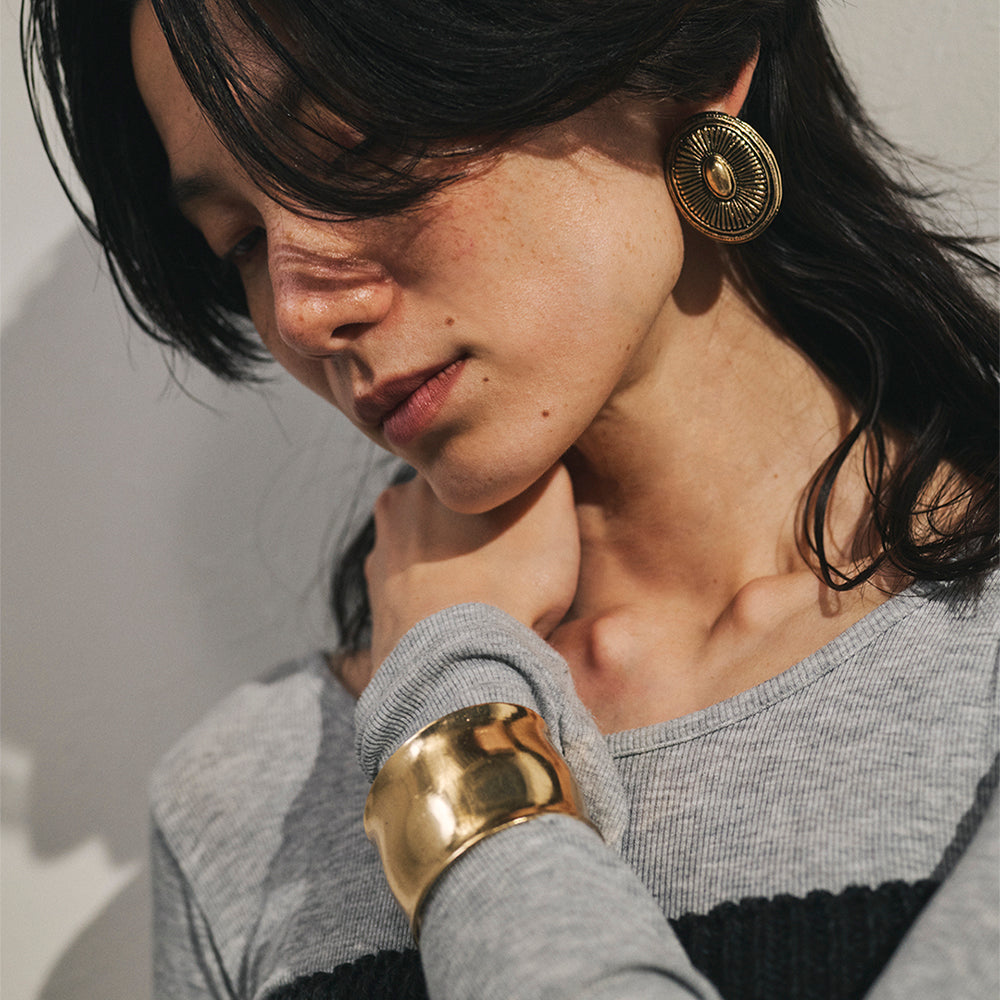 Inside Engraved Organic Wide Cuff Bracelet